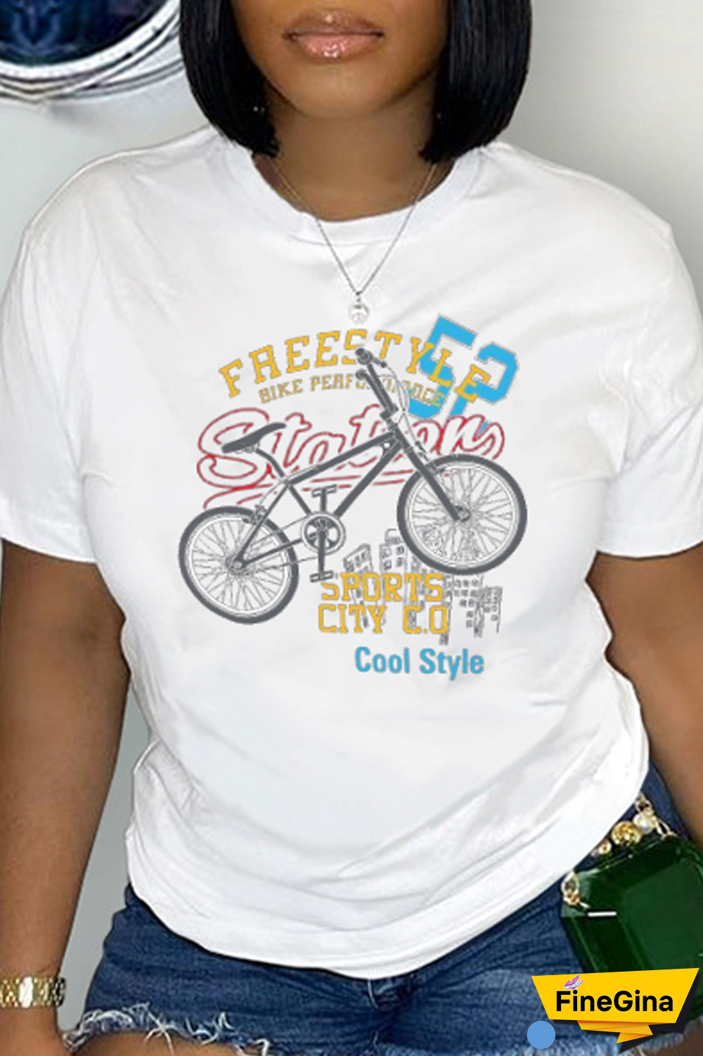 Black Casual Daily Print Patchwork O Neck T-Shirts