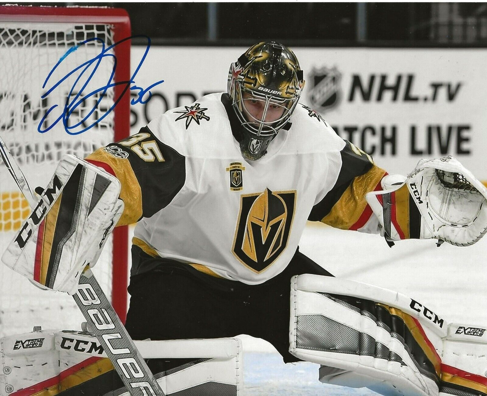 Oscar Dansk signed Las Vegas Golden Knights 8x10 Photo Poster painting autographed 5