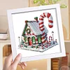 5D DIY Partial Special Shaped Drill Diamond Painting Xmas Candy House Kit With Frame Kit 18x18cm