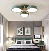 Modern LED Pendant Light Macarons Colorful 5 Heads Indoor Lamp Wood Iron Kitchen Bedroom Foyer Decoration Lighting Fixture lampswell