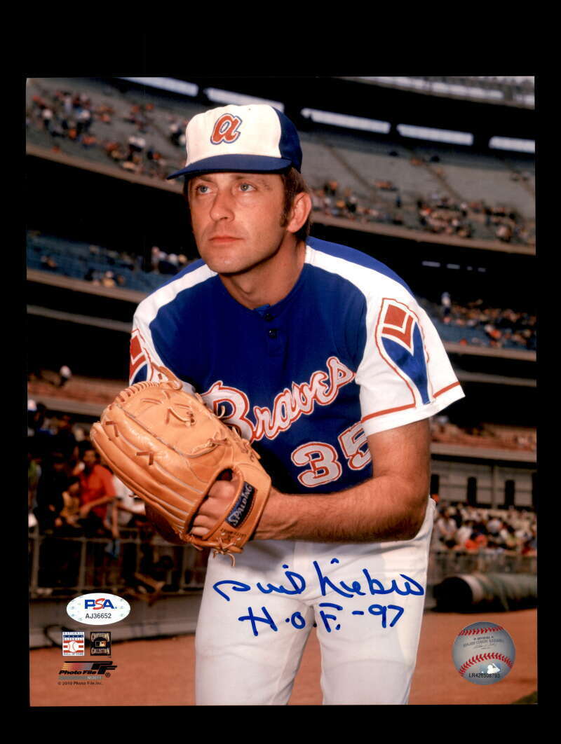 Phil Niekro PSA DNA Coa Signed 8x10 Photo Poster painting Braves Autograph