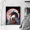 Castle And Dragon In Moonlight-11CT Stamped Cross Stitch 40*50cm/15.75*19.69in