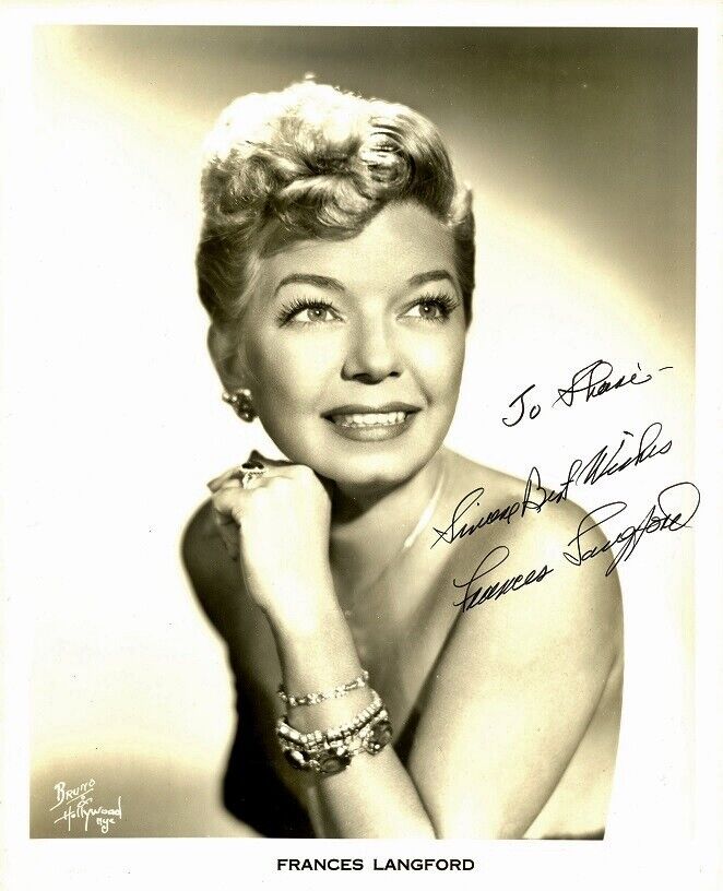 Beautiful Vintage FRANCES LANGFORD Signed Photo Poster painting