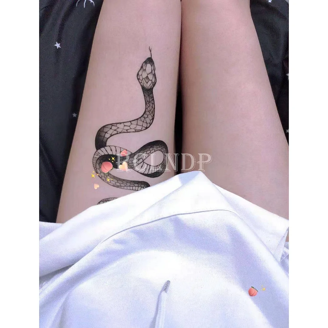 Waterproof Temporary Tattoo Sticker Cool Snake Animal Fake Tatto Flash Arm Leg Tatoo Body Art for Boy Women Men