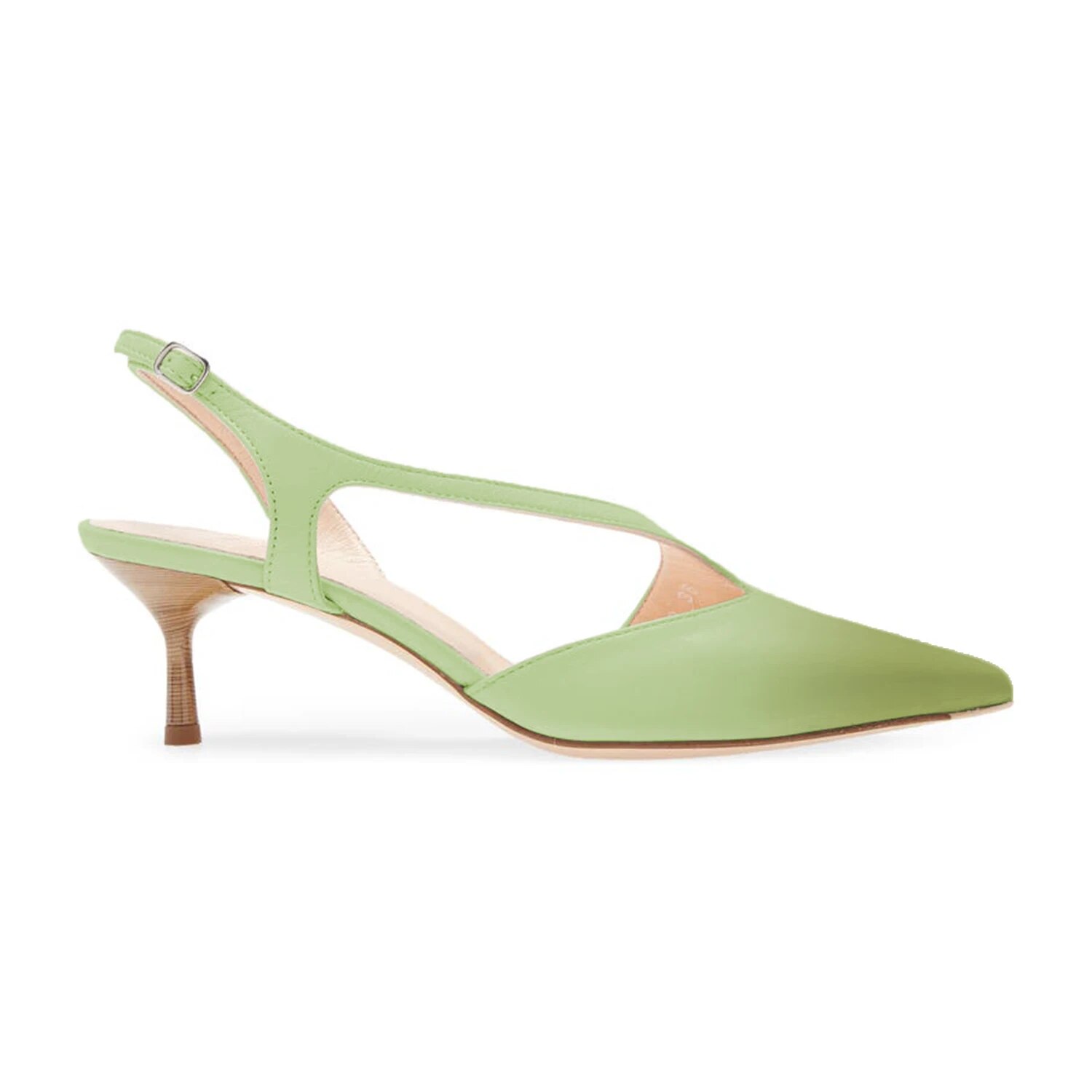 TAAFO High Thin Heels Slingbacks Women's Pumps Pointed Toe Ladies Party Buckle Shoes