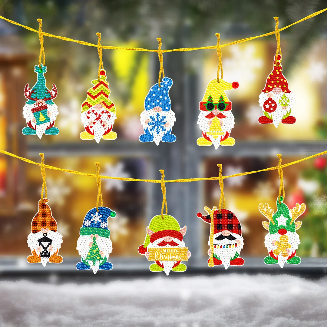 10pcs Christmas Goblin Diamond Painting Ornament(Single-sided)