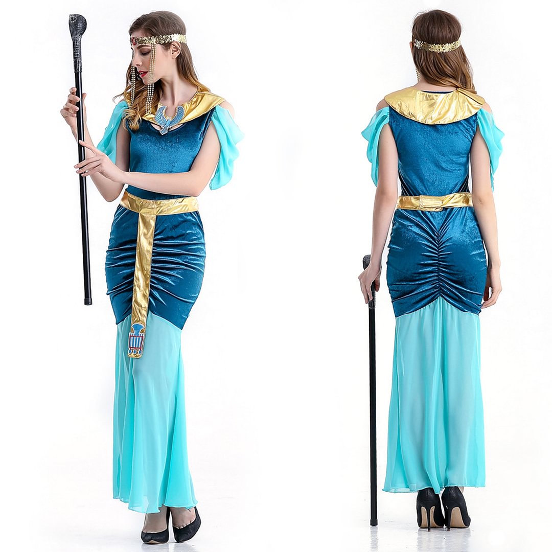 Cleopatra Goddess Roman Egyptian Halloween Fancy Dress Adult Costume-Pajamasbuy
