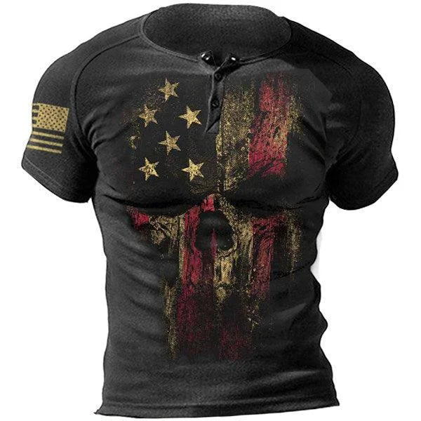 Mens Liberalism Reaper 2.0 Henley Collar T-Shirt
