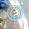 DIY Diamond Painting Double-sided Rotatable Snowman Hanging Wind Chime Suncatcher Hanging Kit