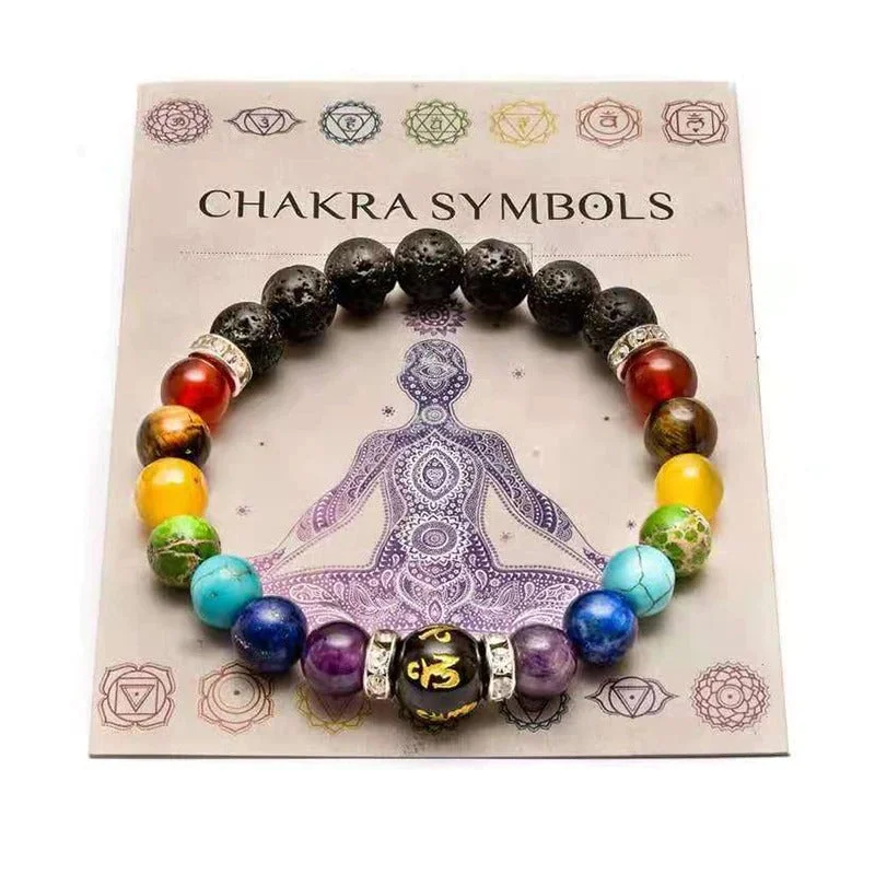 Colorful Beaded Chakra Bracelets with Charm Jewelry