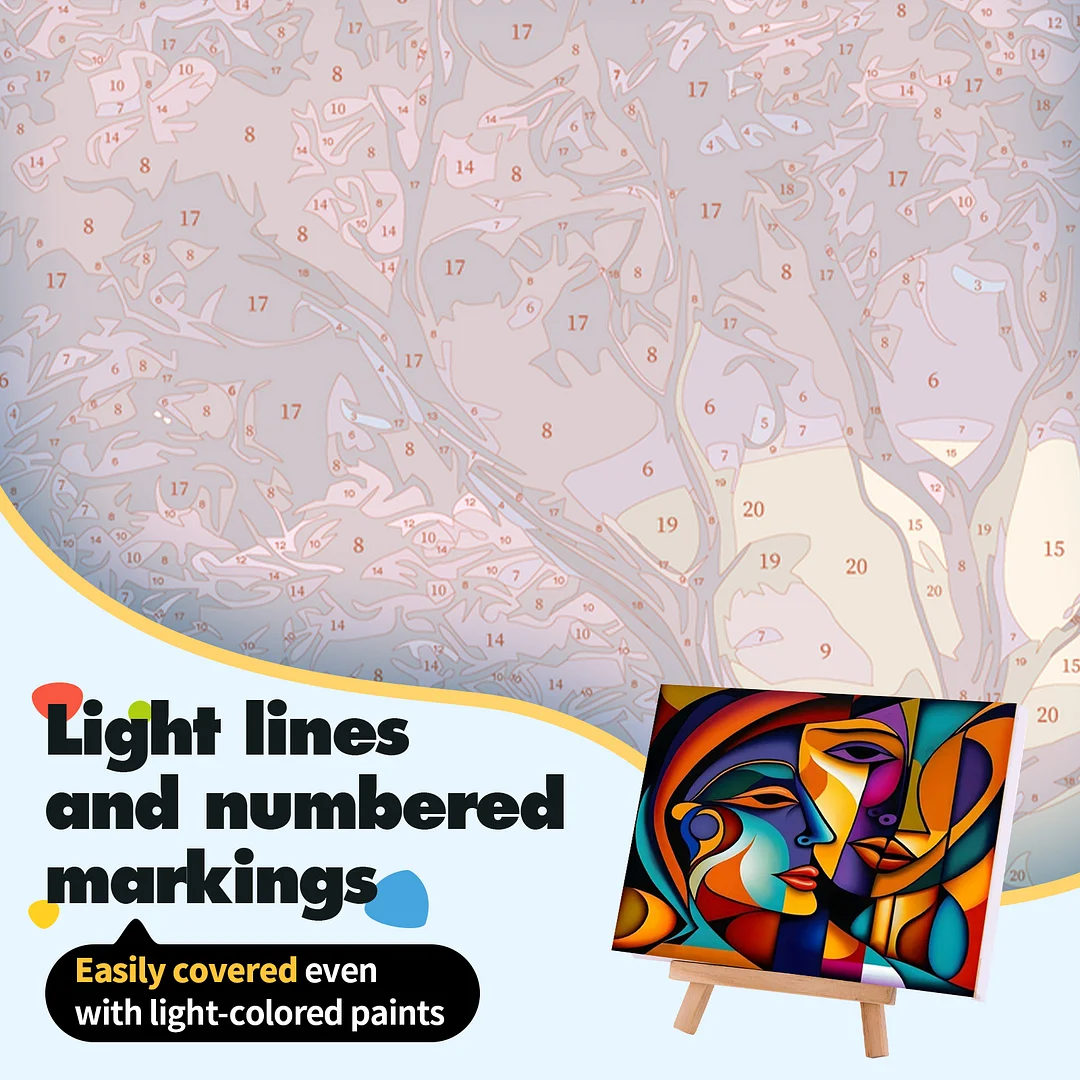 Abstract Figures DIY Paint By Numbers Kit on Canvas 40x50cm Without Frame Paint by Numbers Kits Drawing Paintwork for Beginners Adults Gift Home Wall Decor
