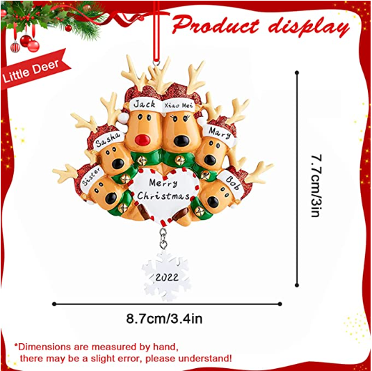 Christmas Tree Pendant Decorations, Christmas Elk Decorations, Christmas Tree Decorations DIY Names, Elk Resin Christmas Decorations