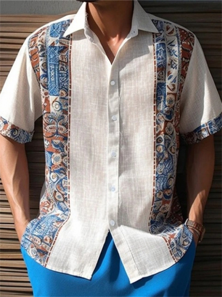 Summer New Men's Fashion Short-sleeved Shirt 3D Printing Loose Casual Shirt