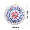 【Limited Stock Sale】Rain Lotus-DIY Embroidery Kit with Pattern Cotton Threads Needles Hoop 30*30cm/11.81*11.81in tapestrymarket