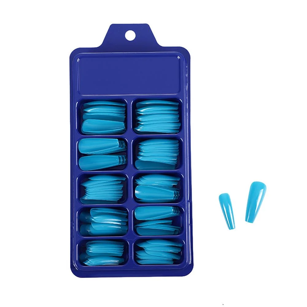 24/100 Pcs Solid Color False Nails Long Ballerina Simple Fake Nails Extension Nails Art UV Gel Acrylic Manicure Full Nail Tips