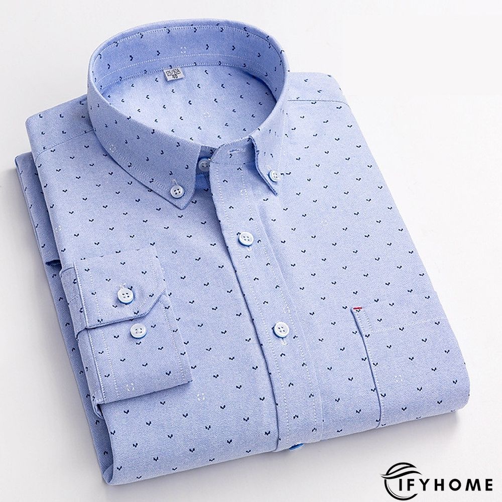 Men's Denim Shirt Turndown Spring &  Fall Long Sleeve A B C Plaid / Striped / Chevron / Round Daily Wear Clothing Apparel Print | IFYHOME