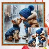 (US Only)Full Embroidery cotton Thread 11CT Counted Boy Dog Cross Stitch 40x40cm