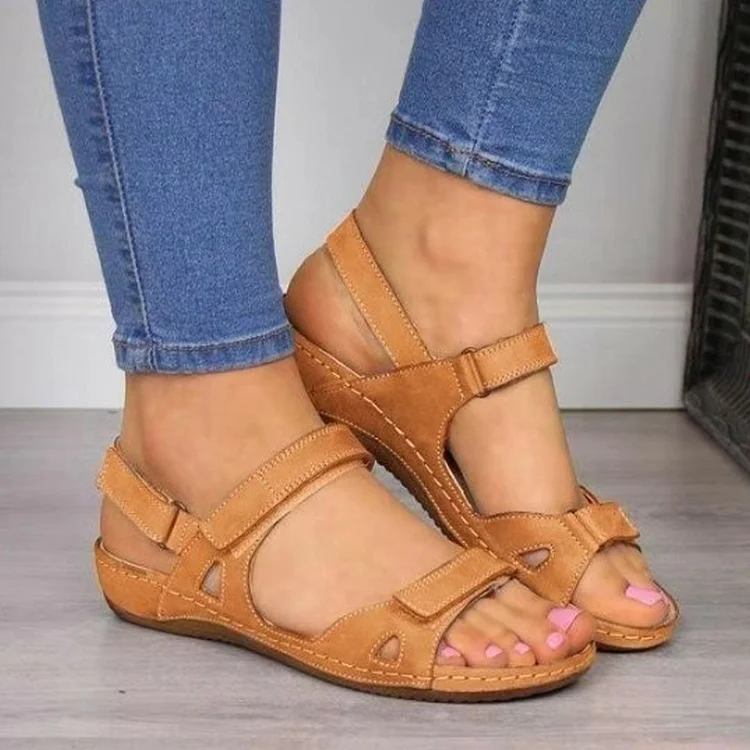 sale\BR UK7/40-UK10/43\Platform Wedge Velcro Ladies Sandals  Stunahome.com