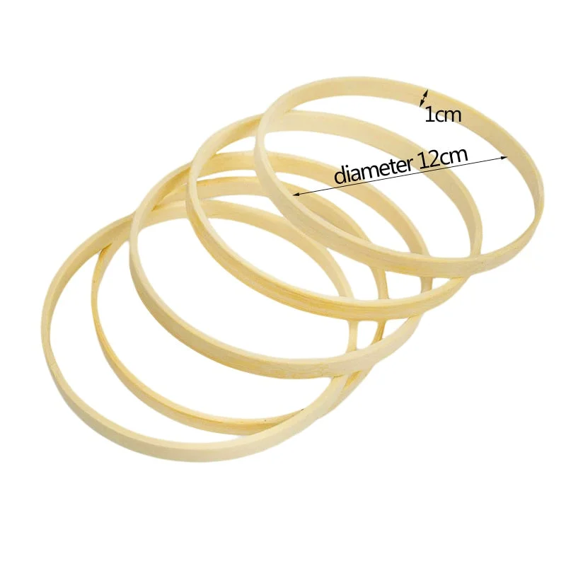 5Pcs DIY Dream Catcher Ring Embroidery Hoop Bamboo Wooden Art Craft Hanging Flower Wreath Birthday Party Wedding Decorations