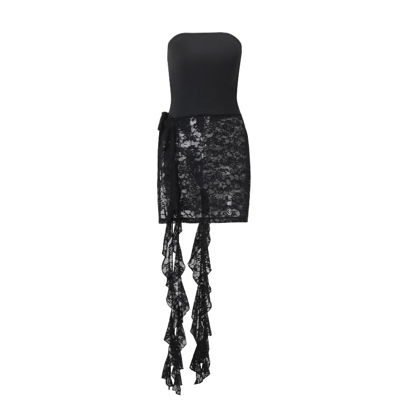 Brownm Brownm Women's Fall 2024 New Fashion Sexy Senior Temperament Street Slim Wipe Chest Ribbon Vest Top