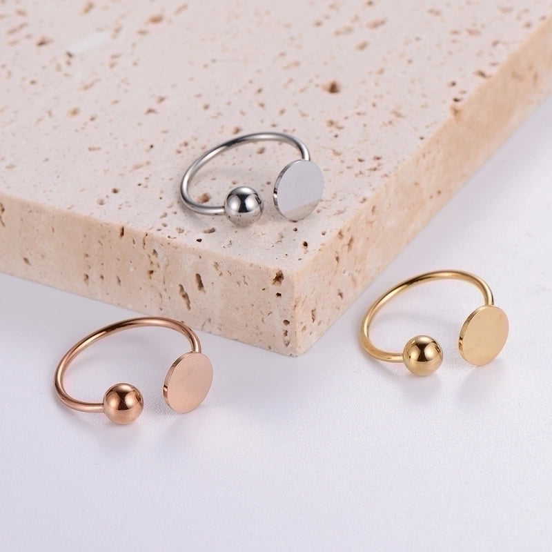 Casual Elegant Classic Style Solid Color 304 Stainless Steel 18K Gold Plated Rose Gold Plated Plating Rings