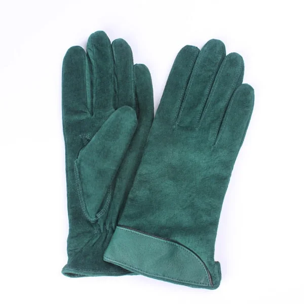 Brand New Fashion Women Genuine Suede Leather Fleece Gloves Winter Women Leather Gloves Female Lady Driving Leather Gloves