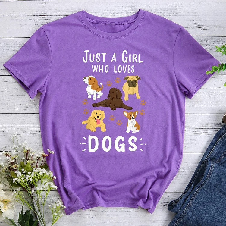 Just A Girl Who Loves Dogs T-Shirt-012906-CB