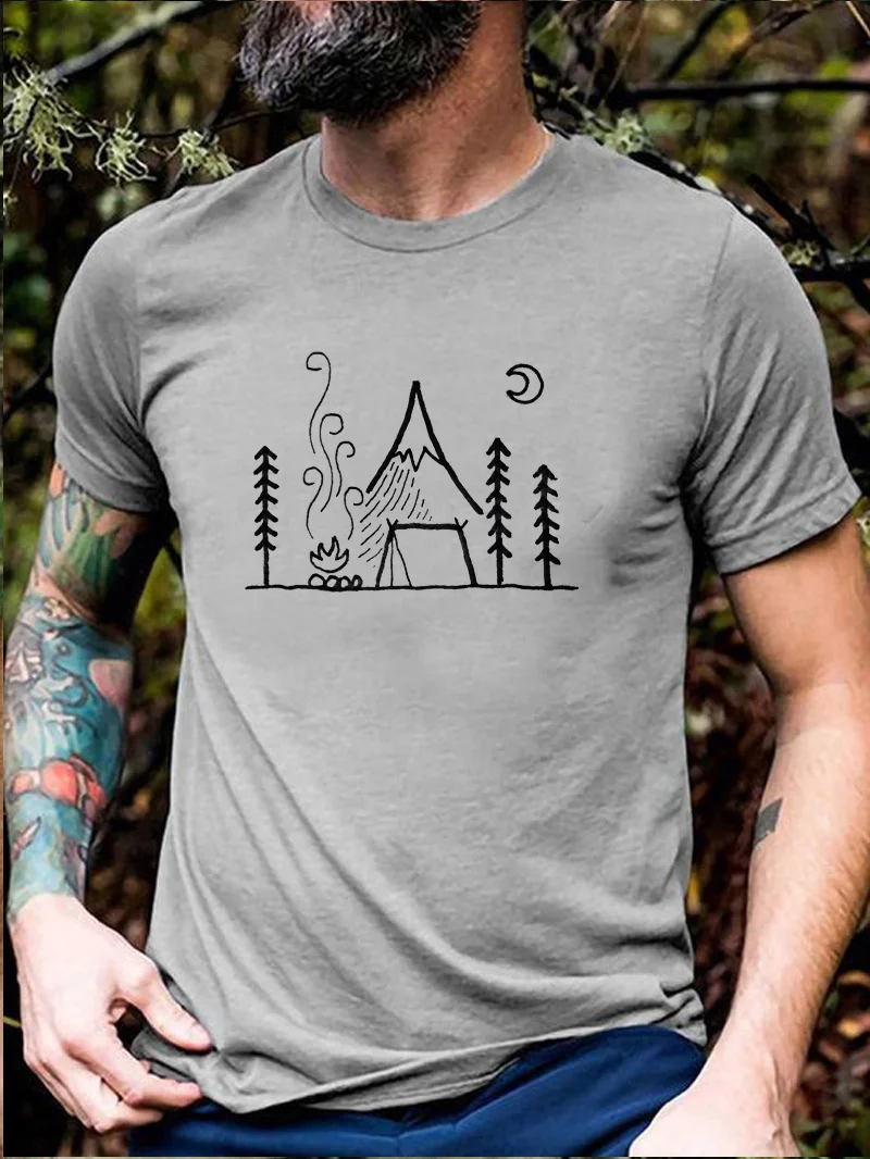 Outdoor Forest Printed Men's T-Shirt in  mildstyles