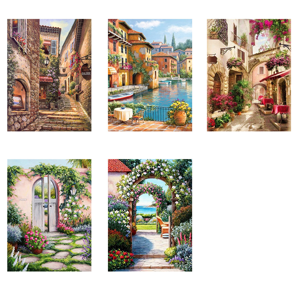 

Town Scenery - Round Drill Diamond Painting - 40*50CM, 03, 501 Original