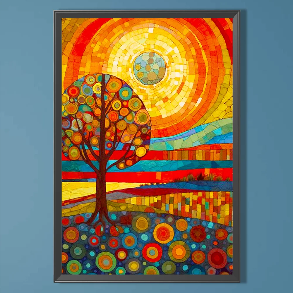 Diamond Painting - Full Round Drill - Stained Glass Tree(Canvas|40*60cm)