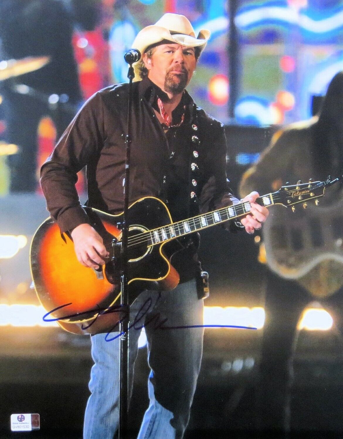 Toby Keith Signed Autographed 11X14 Photo Poster painting Sexy on Stage with Guitar JSA CC88614