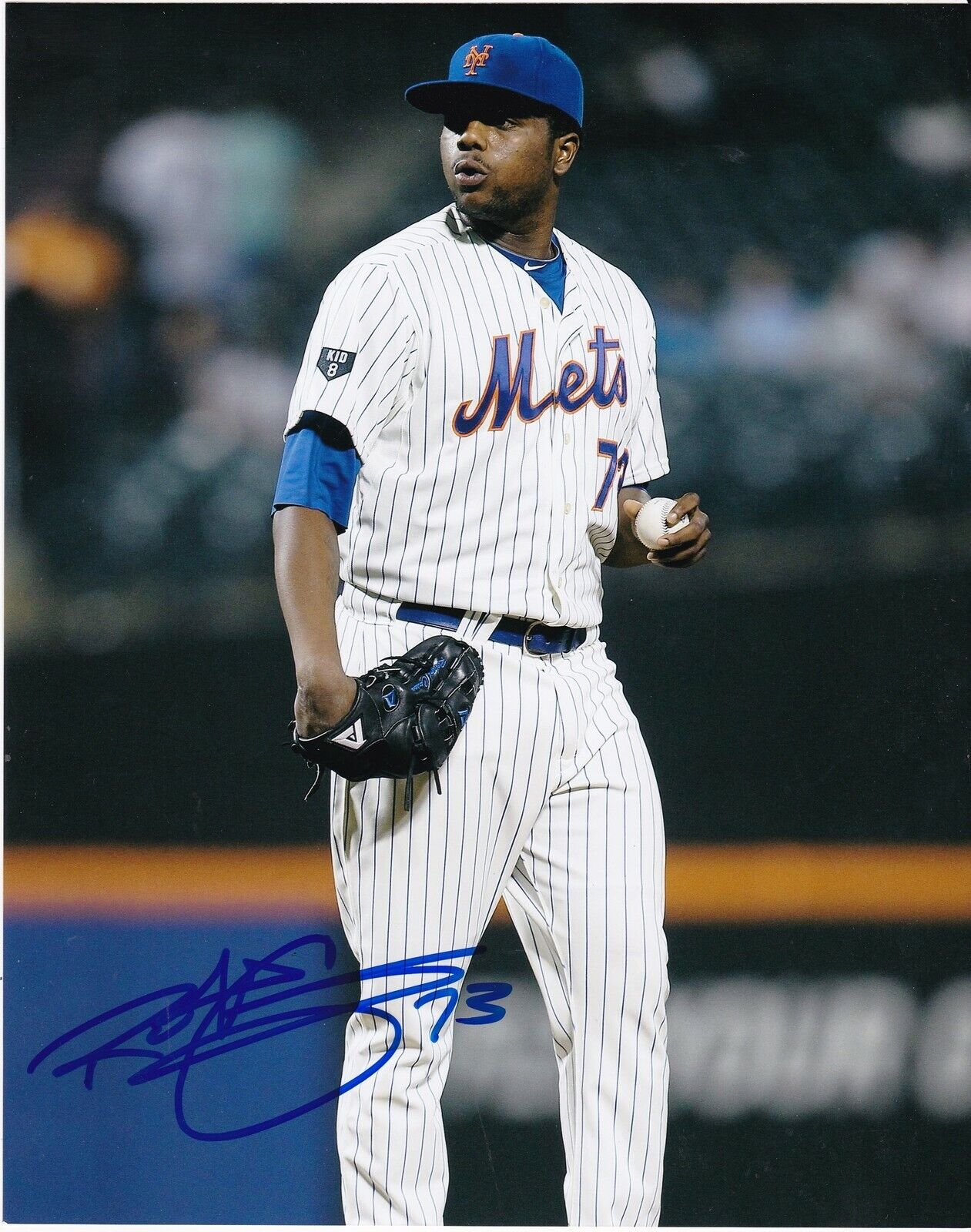 ROBERT CARSON NEW YORK METS ACTION SIGNED 8x10