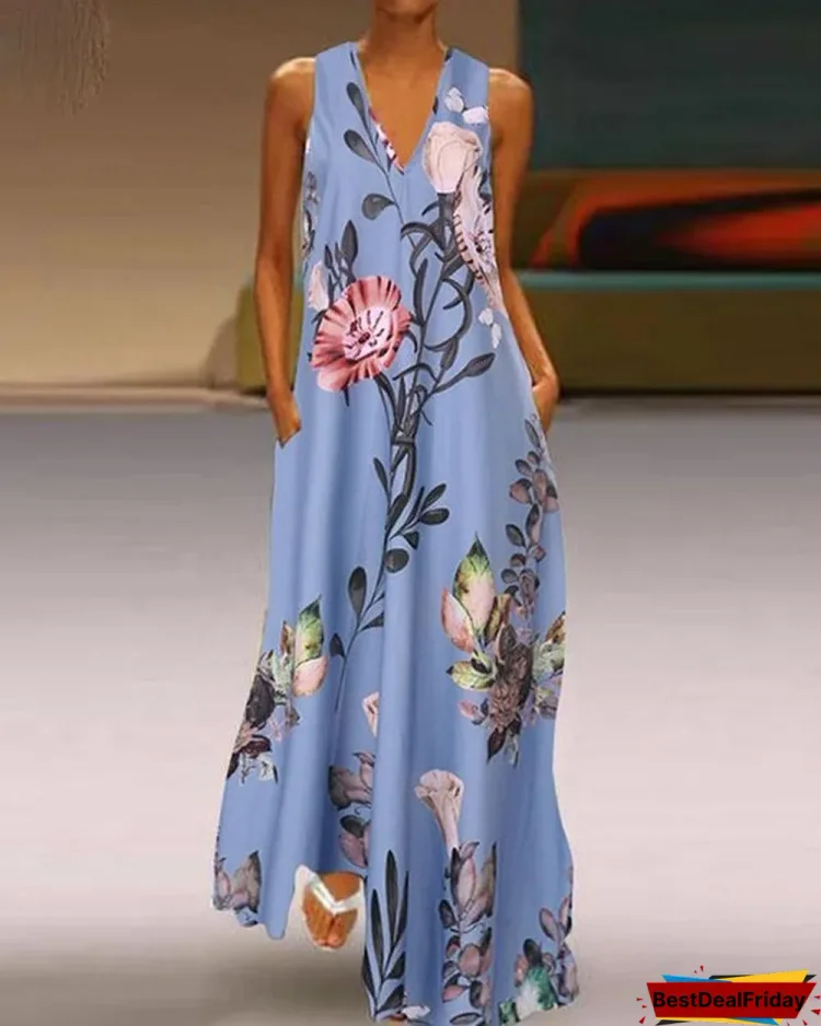 fashion summer sundress women long maxi vestidos floral printed bohemian dress p120674