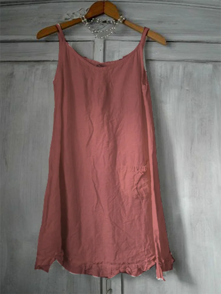 Women Cotton Sleeveless Casual Dresses