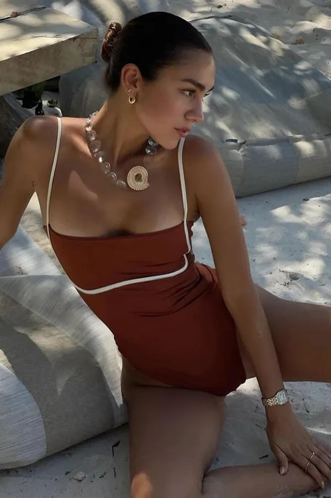Black Push Up One-Piece Bikini Set