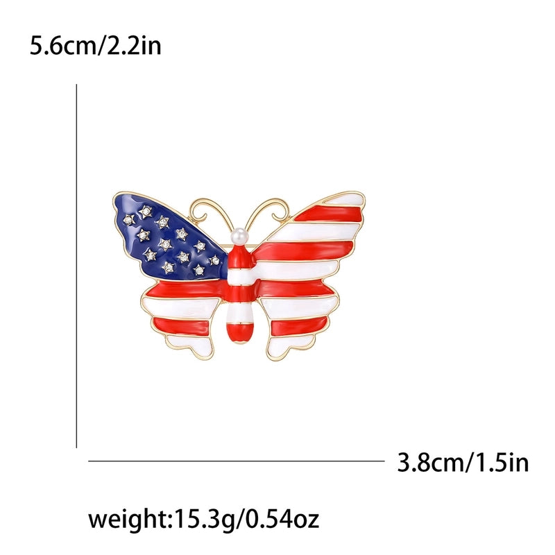Minimalist IG Style Pin American Flag Butterfly Alloy Women’s Brooches