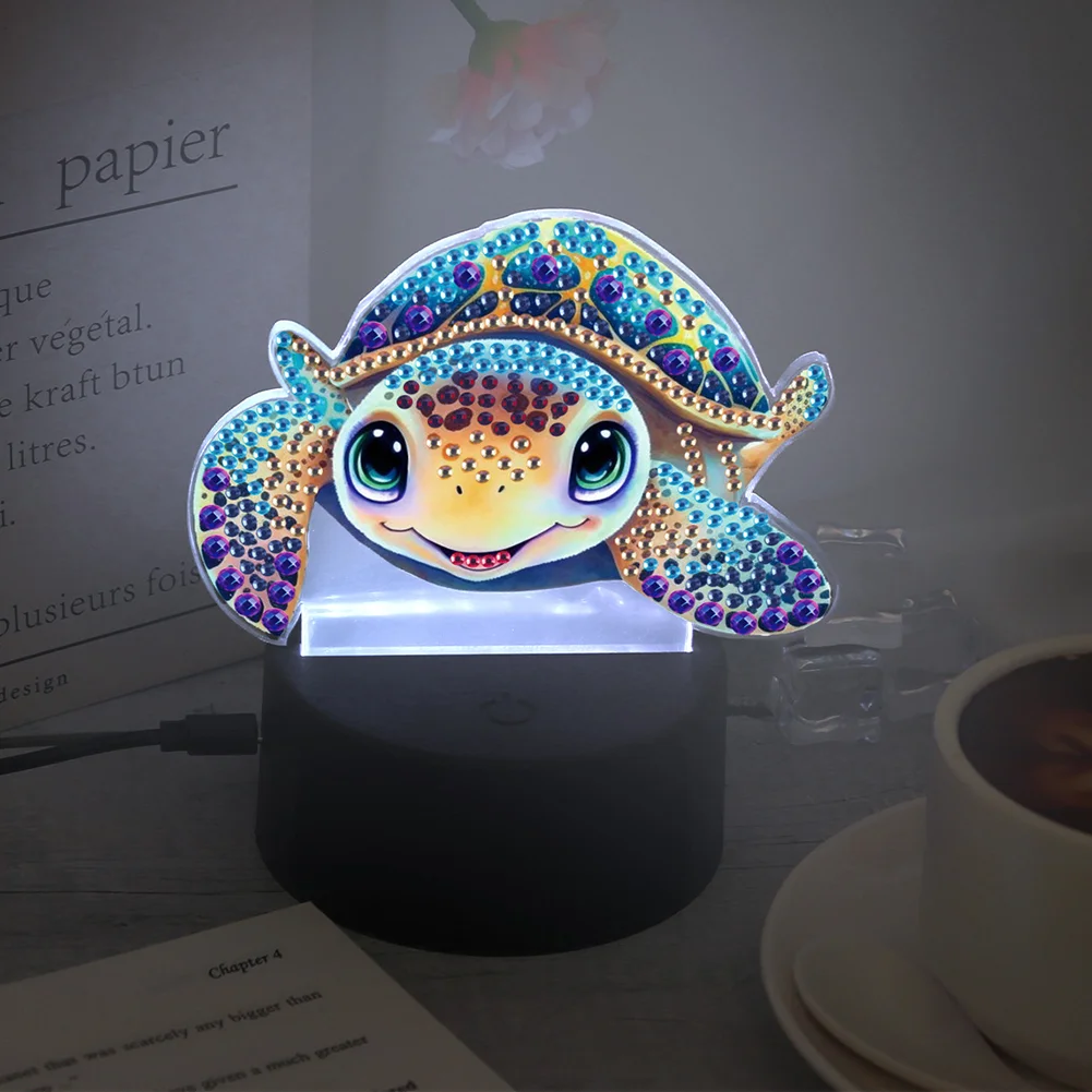 5D DIY Turtle Diamond Painting Night Light Diamond Painting Lamp