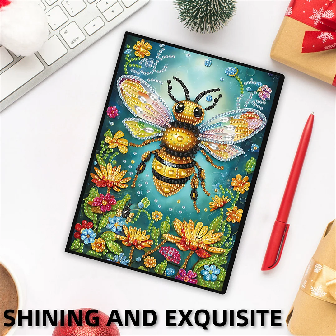 2pcs Bee Partial DIY 50 Pages A5 Diamond Painting Notebook for Study Drawing