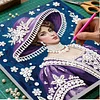 uk.everydayedeals DIY Pearl Painting With Frame - Handmade Self-Adhesive Pearls - Lady(25*25cm)