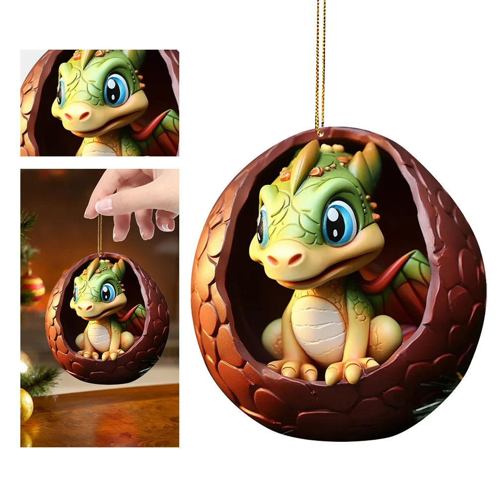 Christmas Dragon Egg Decoration Novelty Cute Acrylic Party Favors (D)