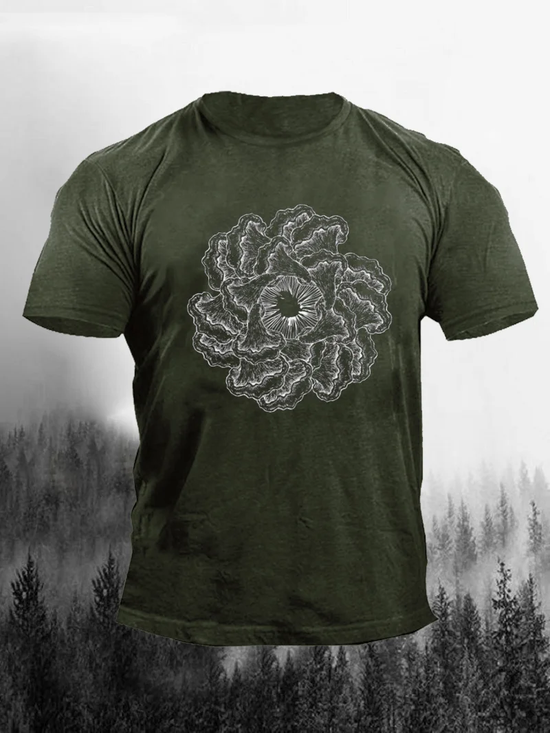 Leaf texture print men's T-shirt in  mildstyles