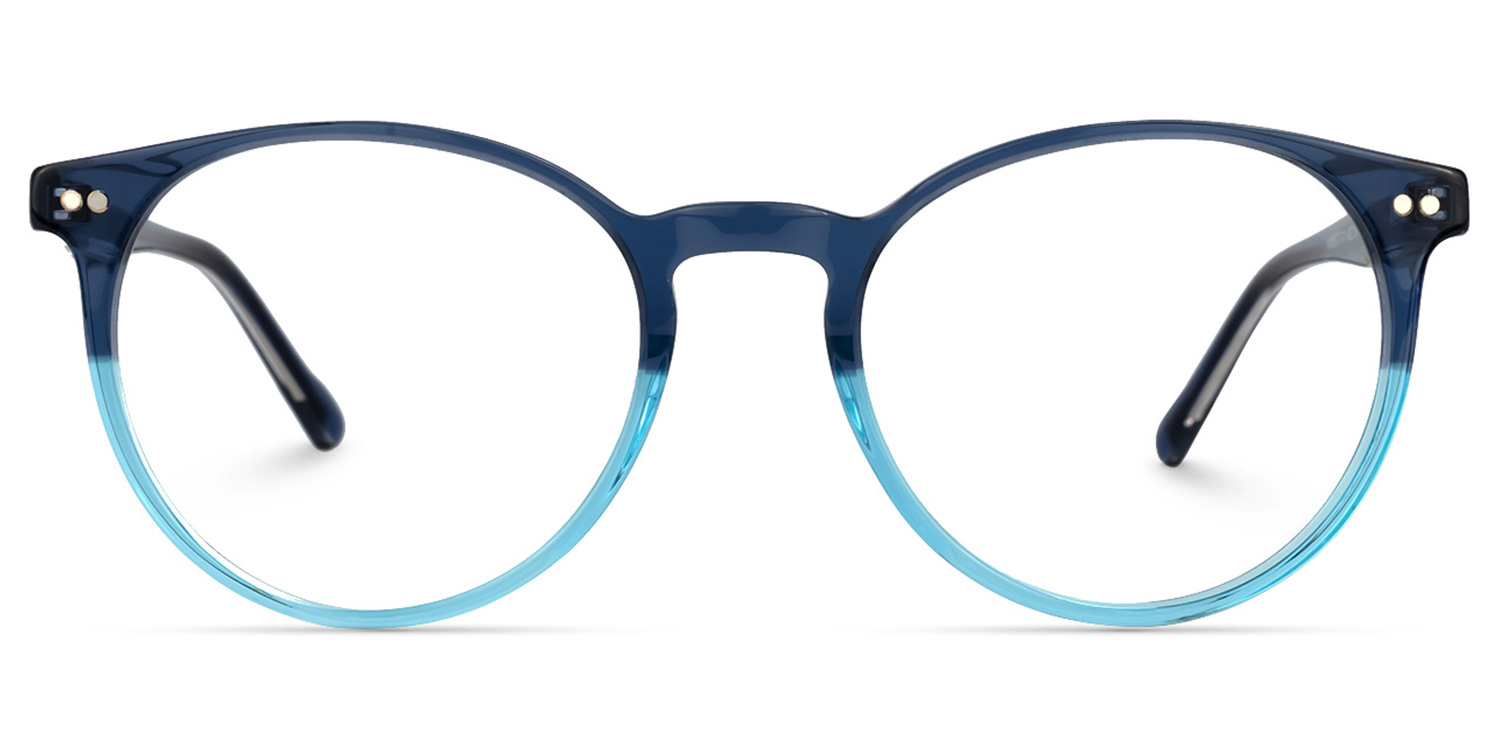 Ocasio Blau Rund Brille Blau