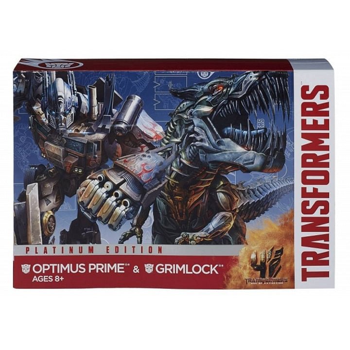 Voyager Class Optimus Prime Evasion Mode and Grimlock Set of 2 | Transformers 4 Age of Extinction AOE Platinum Edition | Hasbro