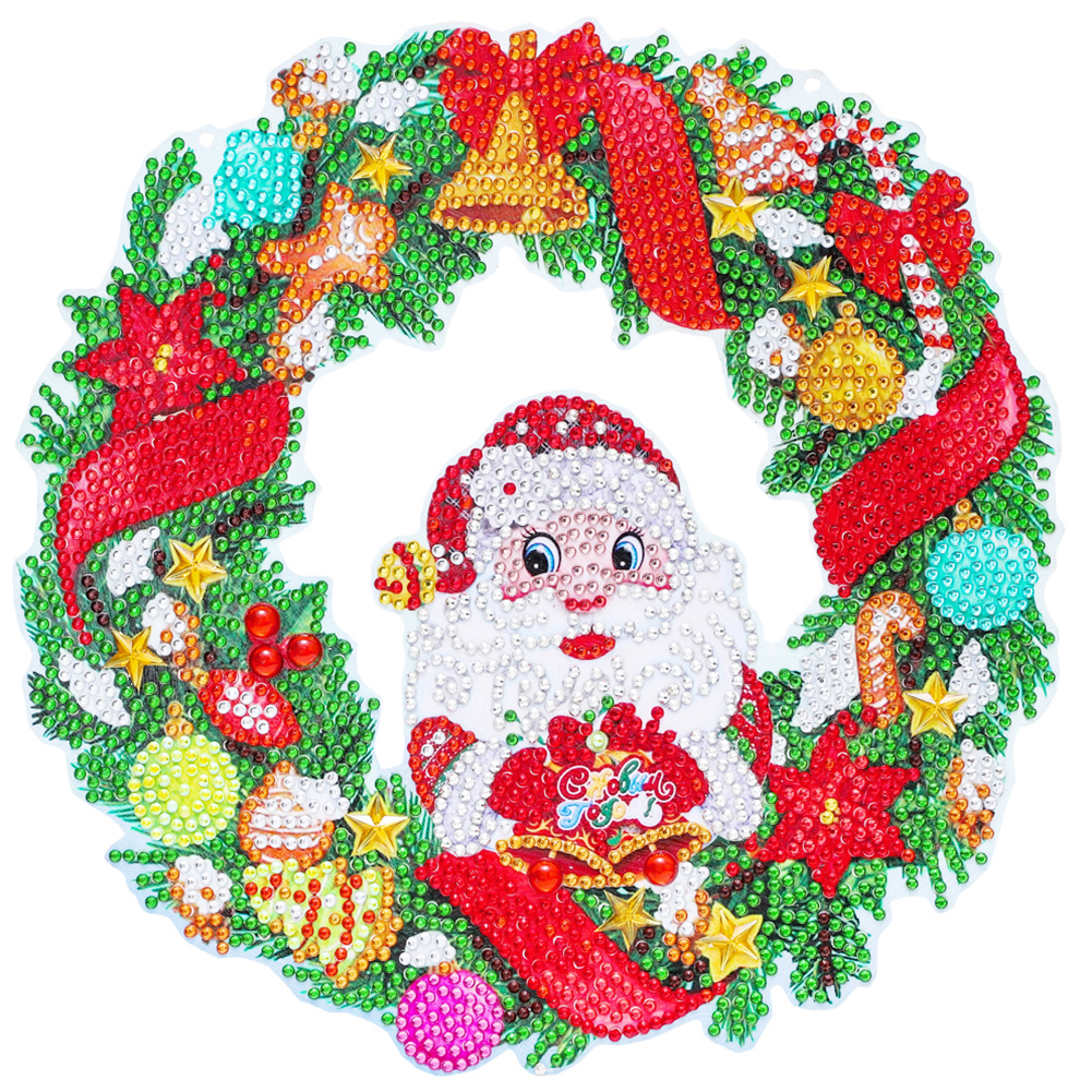 

Crystal Santa Wreath - 5D DIY Craft Pendant - 23*23CM, 501 Original
