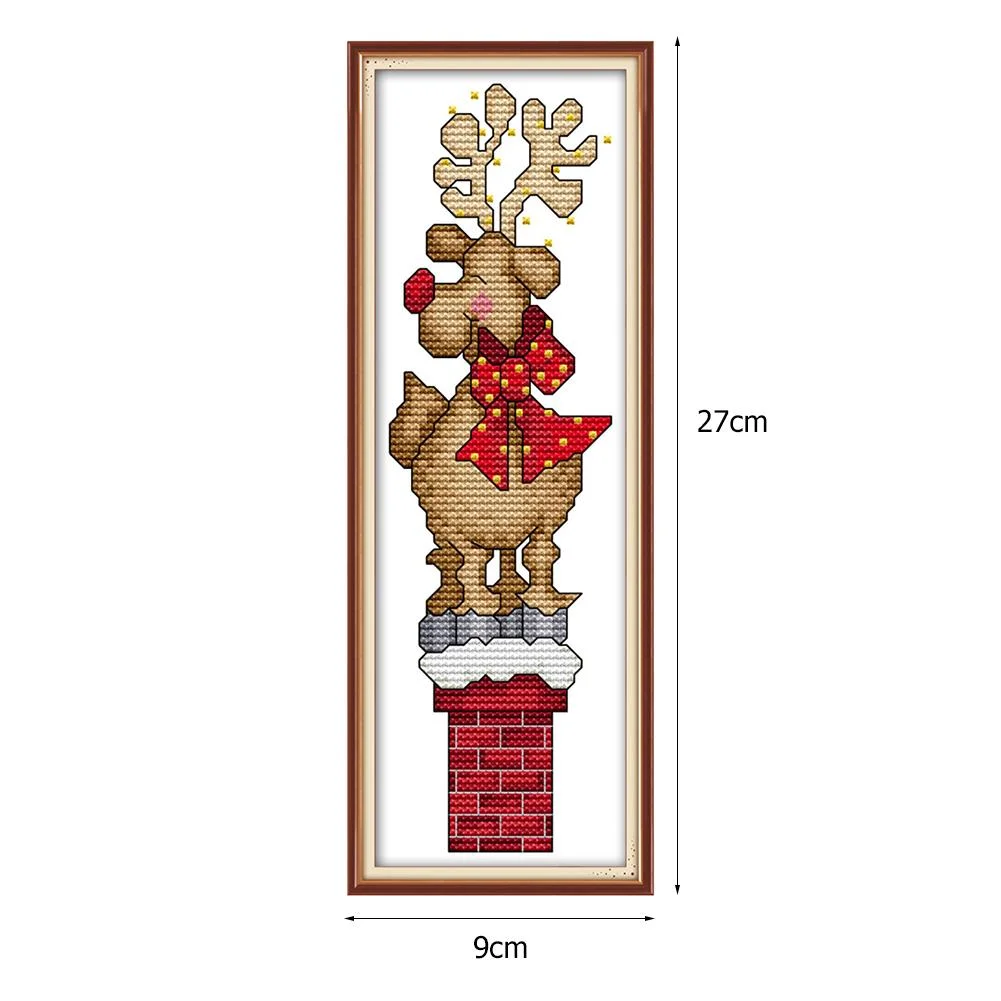 14ct Stamped Cross Stitch - Christmas Deer(9*27cm)