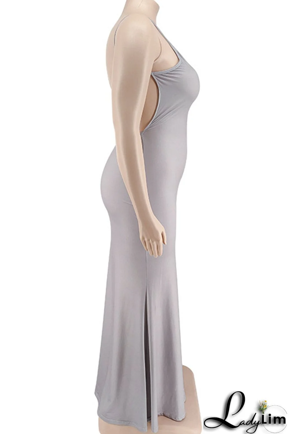 Blue Sexy Print Patchwork Spaghetti Strap Straight Dresses