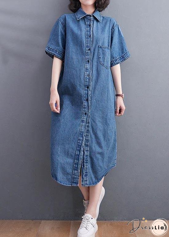 Short Sleeve Denim Shirt Skirt For Women Summer