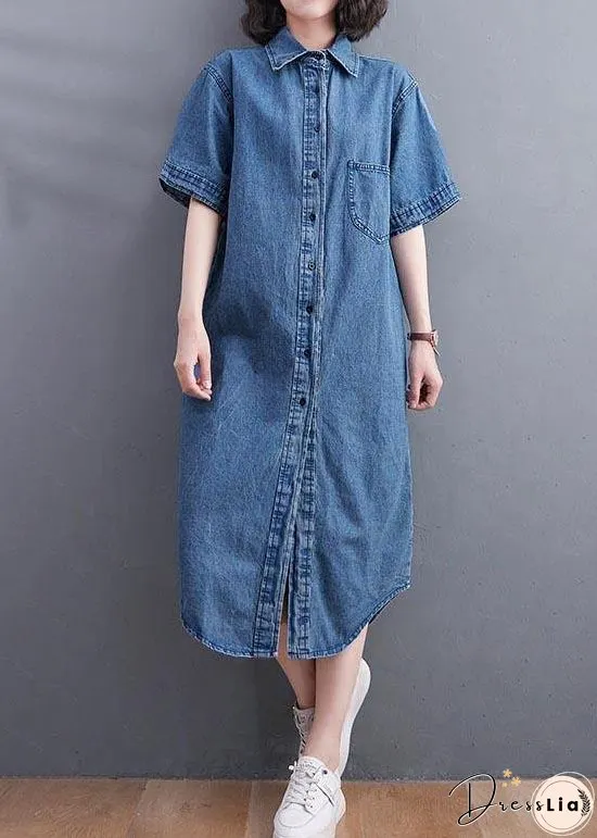 Short Sleeve Denim Shirt Skirt For Women Summer
