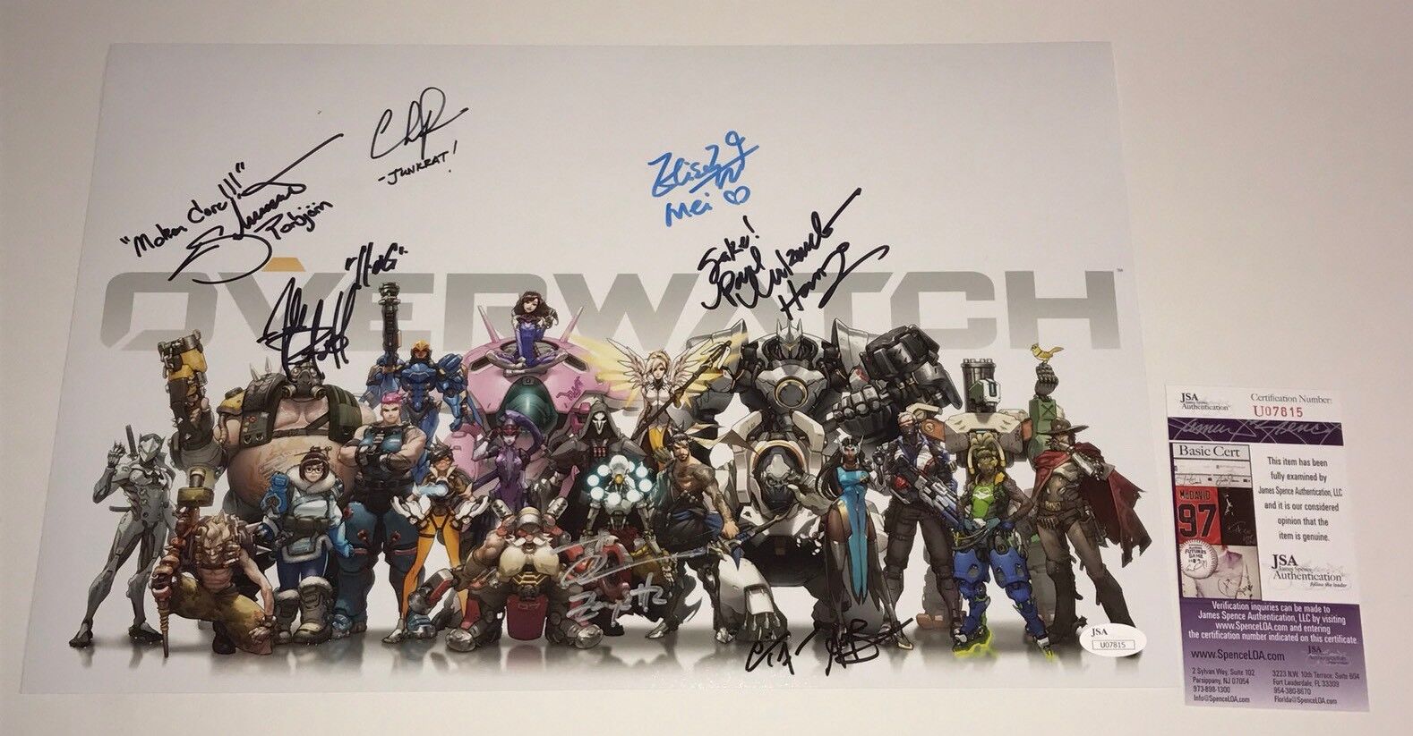 OVERWATCH Cast X8 Signed 11x17 Photo Poster painting Autograph JSA COA