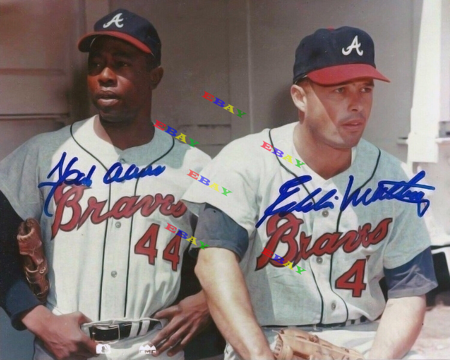 Hank Aaron & Eddie Mathews Atlanta Brave Signed Autographed 8x10 Photo Poster painting Reprint